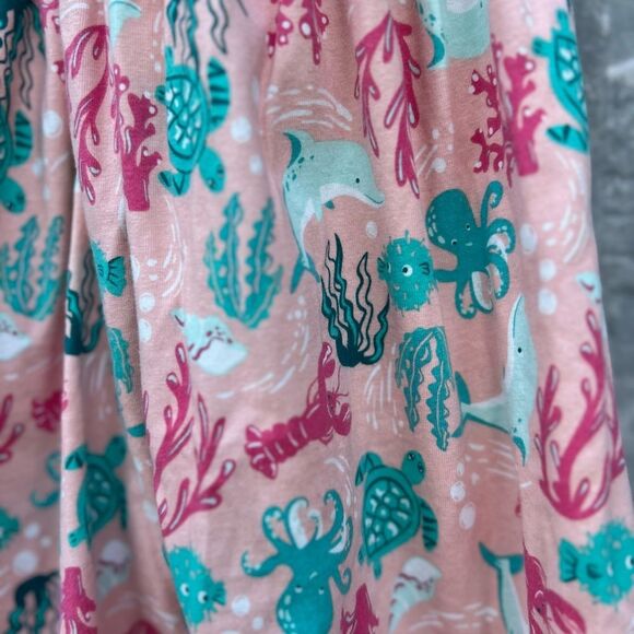 Tommy Bahama Pink and Teal Patterned Fabric ocean beach dress size 5 seacoast - Picture 4 of 4